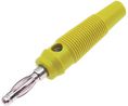 Banana Plug Insulated Unshrouded 4 mm Brass Nickel 30VAC 60VDC 24A Screw Terminal Yellow Pack of 5 pieces